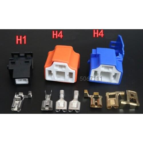 Auto H1 H4 Inline H4 Bend Headlamp Plugs Popular Lamp Holders Ceramic Sockets High Temperature Connectors
