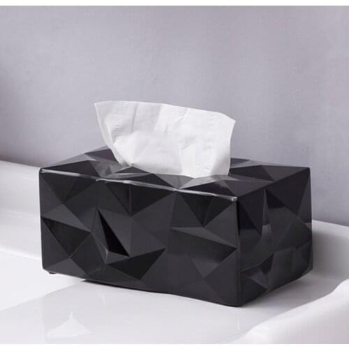 Black Nordic Tissue Boxes Modern Container Simple Luxury Creative Tissue Boxes Paper Napkins Boite A Mouchoir Home Decor DG50TB