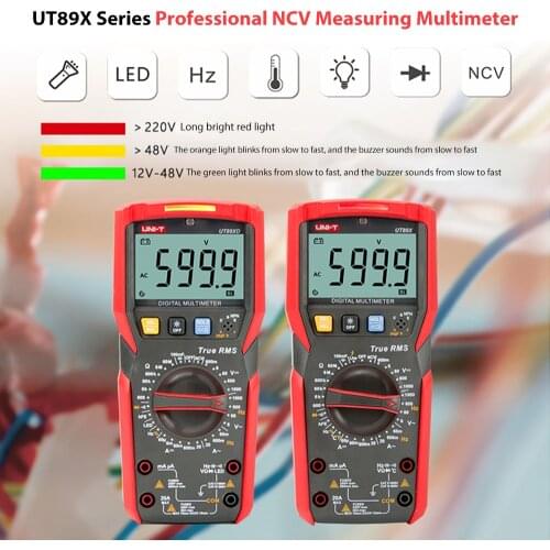 UNI-T UT89X UT89XD Digital ElectricianS Multimeter True RMS NCV 20A Current AC DC Voltmeter Capacitance Resistance Tester