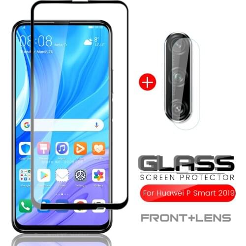 For huawei p smart pro 2019 glass screen protector protective glass for huawei p smart pro 2019 stk-l21 6.59'' camera lens films
