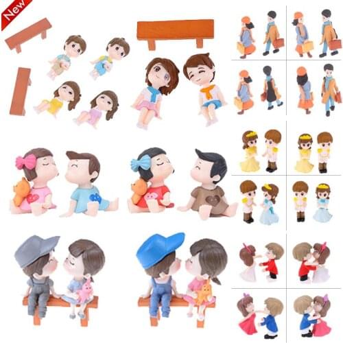 Home Miniature Desktop Decor People Boy Girl Model Princess Fairy Gnome Valentines Day Gift Dollhouse Lovers Figures Couple