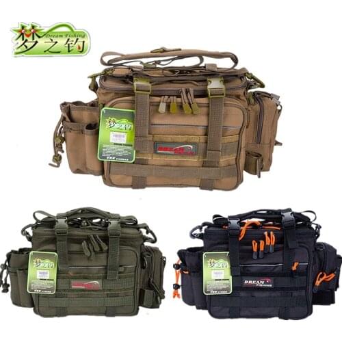 DREAM FISHING Multifunctional Fishing Bag 14*40*22cm Waterproof 1200D Nylon Large Capacity Fishing Tackle Bag Lure Bagpack Blosa