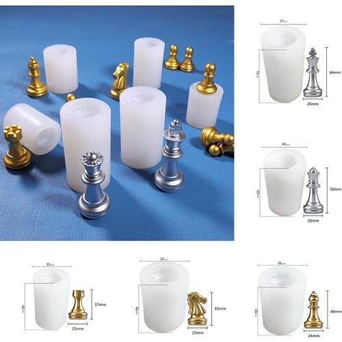 Chess Mold 3D UV Epoxy Resin Mold International Chess Board Silicone Mould DIY Crafts Making Tool Chocolate Baking Mold