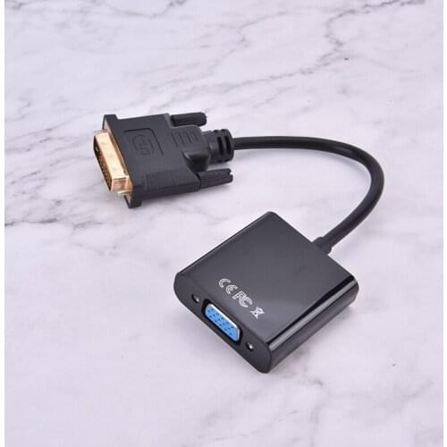 Full HD 1080P DVI-D DVI To VGA Adapter Video 25Pin to 15Pin Cable Converter