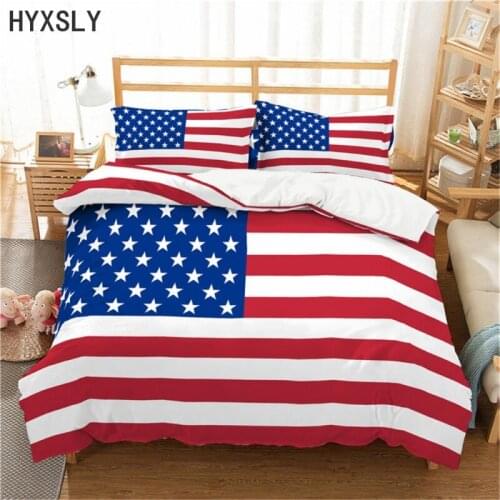 American Flag 3D Printed Bedding Set King Queen Single Full Size Fashion Geometric Duvet Cover Sets Home Textiles Bedclothes