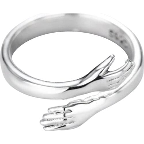 Creative Fashion Love Hug Ring Adjustable Size Jewelry for Men Women Couple