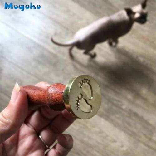 Mogoko Baby Shower Series Wax Seal Stamp Retro Wood Classic Sealing Wax Seal Stamps scrapbooking Stamp Baby Foot Its a Girl Boy