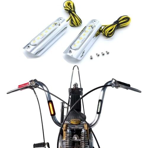 Motorcycle 7/8'' 1'' Handlebar Waterproof LED Light Decorative Lamp Universal 22mm 25mm Handlebar Turn Signals Chopper Bobber