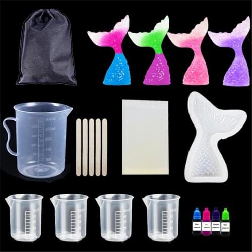 1set Mermaid Crystal Soap Handmade Soap DIY Parent-child Education Set Children Creative Toys