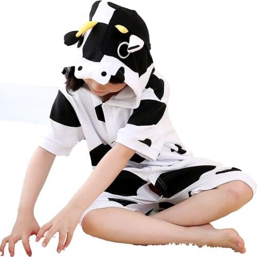 Summer Kids Pajamas Animal Onsies Cotton Childrens Sleepwear Stitch Panda Dinosaur Girls Boys Nightgown Anime Cosplay Costume