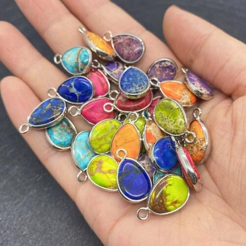Wholesale Multi-color Drop Shape Pendant Natural Turquoise for Jewelry Making DIY Handmade Accessories Beaded Decoration Fashion