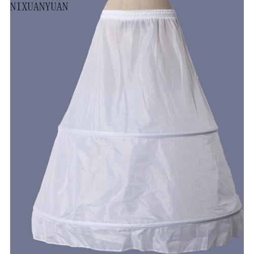 Wholesale Women White 2 Hoops A-line Wedding Accessories Bridal Crinolines Vestidos De Novia Underskirt Bustle Petticots