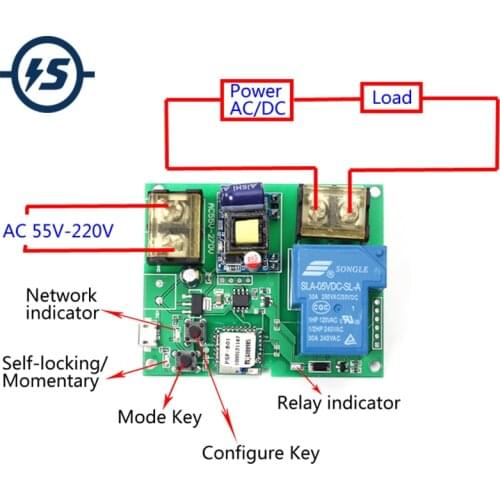 Wifi Remote Control Relay Module 220V 30A High Power 6000W Phone APP Remote Control Timer Switch Access Control