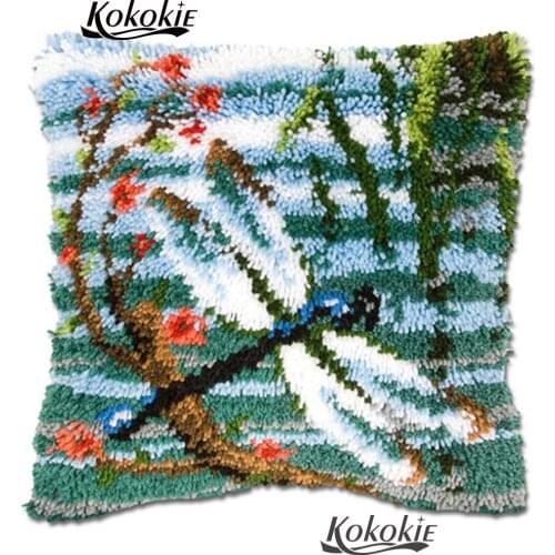 Handmade Unfinished Embroidery Pillowcase latch Hook sewing mats cross stitch embroidery needlework sets Crocheting Rug Kits