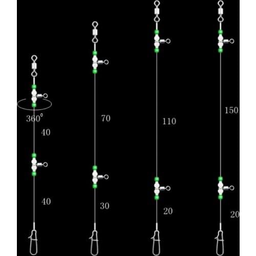 1Set Fishing Tackle Line Fishing Swivels Connector Night Luminous Beads Pins Rolling Connector