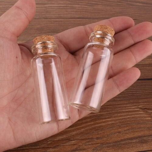 100pcs 12ml Size 22*55*12.5mm Mini Glass Perfume Spice Bottles Tiny Jars Vials With Cork Stopper pendant crafts wedding gift