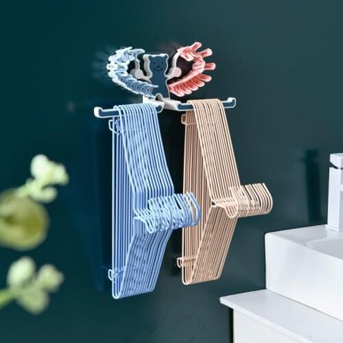 Punch-free Hanger Storage Rack Clothes Support Clip Storage Rack Tissue Towel Storage Rack Multifunctional Rack
