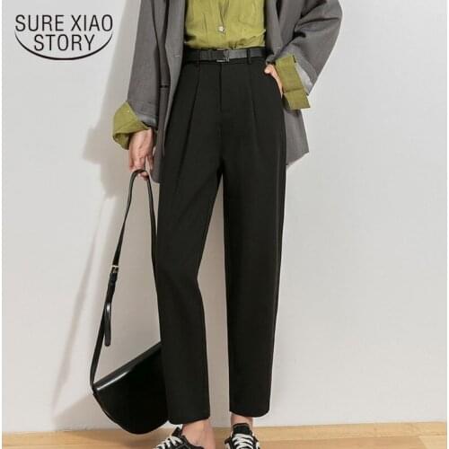 Vintage Harem Pants Women 2021 Autumn Casual High Waist Pants Loose Trousers Streetwear Capri Harajuku Fashion Clothing 11178