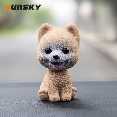 High-grade Shaking Head Dog Car Ornaments Resins Lovely Pomeranian Cartoon Dog