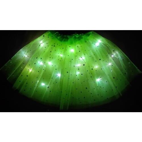 2021 New Style Mesh Skirt With Light Glows Childrens Birthday New Year Party Fun Gift Girls Skirt LED New Strange Fluorescent