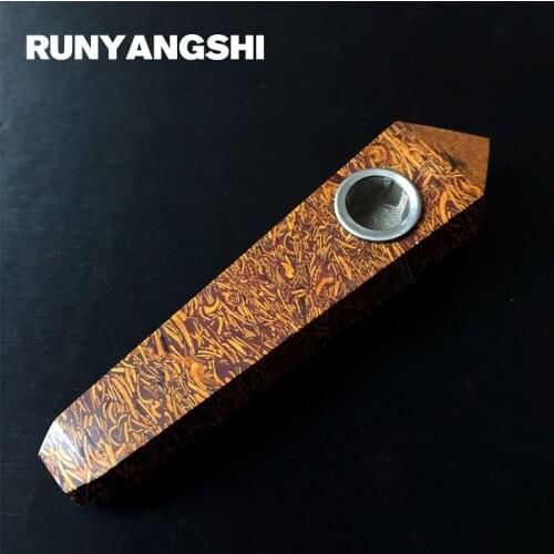 Lighter Imperial Jade Smoking Pipe Natural Stones and Minerals with Strainer Pyramid Smoke Pipe Runyangshi YJ06