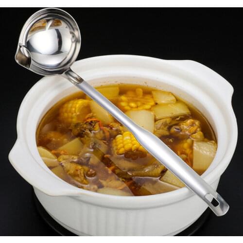 Stainless Steel oil Colander Drain Scoop Oil Trap Kitchen Household Commercial Filter Spoon Hot Pot Oil Soup Separation