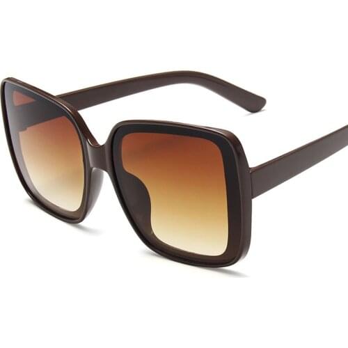 Internet Celebrity Recommend Women Sunglasses Oversized Square Frame Coated Sun Glasses Coated Gafas oculos feminino Eyeglasses