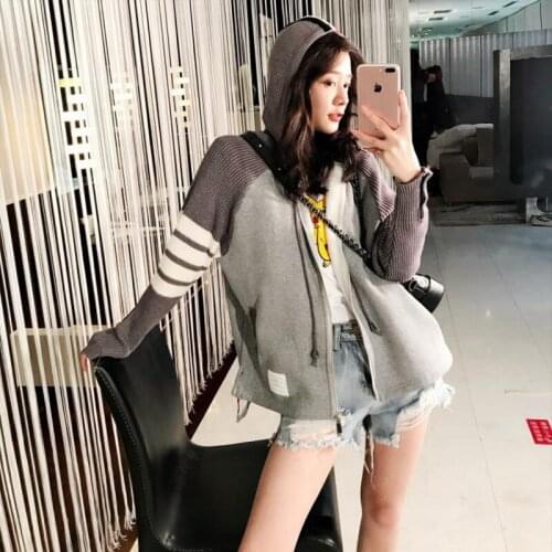 2021 Winter Hoodies Cardigan Knitted Sweater Y2k Sweaters Long Sleeve Tops Korean Fashion Clothes Womens Kawaii Thick Clothing