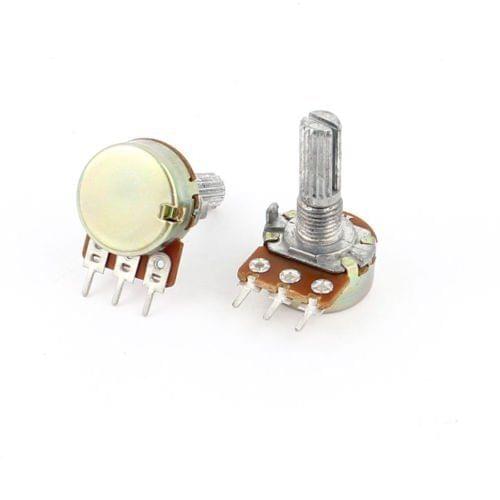 10Pcs 1K Ohm B1K Knurled Shaft Linear Rotary Taper Potentiometer