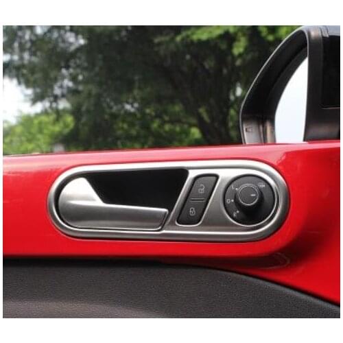 2pcs Car Interior Door Handles Molding Trim Cover door bowl decorative frame Styling Sticker For Volkswagen Beetle 2012 - 2018