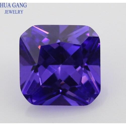3x3~20x20mm 5A Color Violet Square Octangle Shape Princess Cut CZ Stone Synthetic Gems Cubic Zirconia