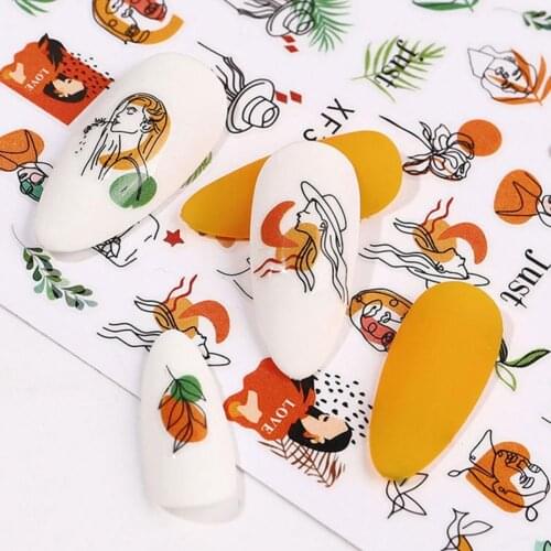 6/8 Sheet Snake Nail Sticker 3D Nail Self-adhesive Hot Snake Flower Pattern Nail Sticker Nail Decoration