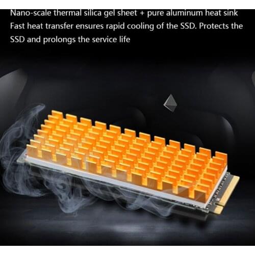 Heatsink Heat Dissipation Aluminum Radiator M.2 NGFF Cooling Heat Sink Heat Thermal Pads for M.2 NGFF 2280 PCI-E NVME SSD