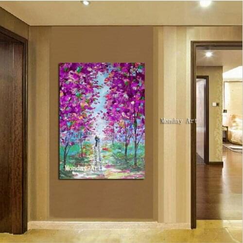 Large 100% handpainted rose abstract modern oil painting on the canvas wall of the art wall picture for the living room decor