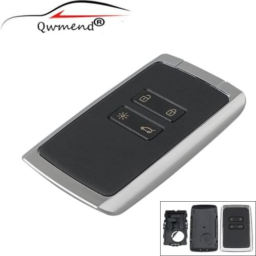 QWMEND for Renault Car Key Shell 4 Buttons Car Remote Key Case Fob for Renault Megane 4 Talisman 5 Espace 5 Kadjar