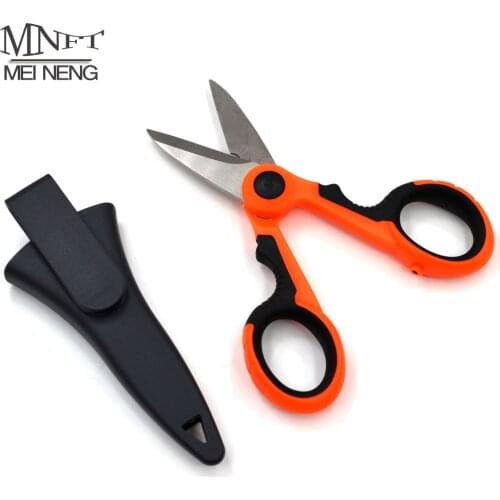 MNFT 1Set Fishing Scissors&Storage Case Braid Line Lure Cutter 14cm Mini Fish Use Scissors Multifunction Portable Fishing Tools