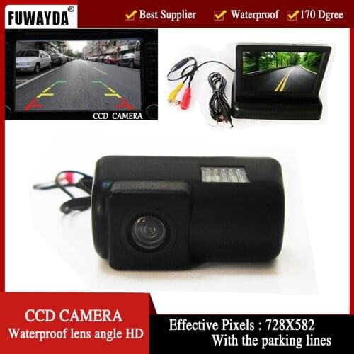 FUWAYDA Color CCD Car Rear View Camera for Ford Transit connect,with 4.3 Inch foldable LCD TFT Monitor