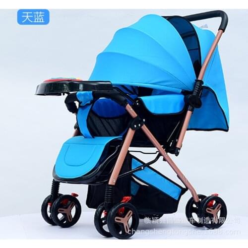 Baby stroller lightweight folding baby stroller can sit and lie down large space stroller two-way travel stroller