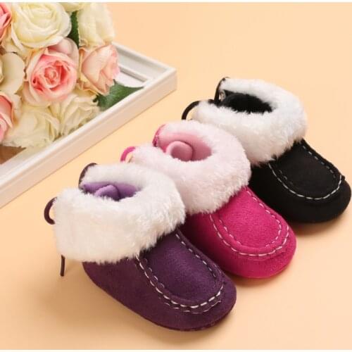 Baby Autumn Winter Boots Baby Girl Boys Winter Warm Shoes Solid Fashion Toddler Color Contrast First Walkers Kid Shoes 0-18M