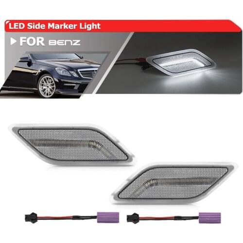 For Benz W212 Pre-LCI E-Class E300 E350 E550 E63 AMG Sedan/Wagon 2010-2013 Front White Fender Led Side Marker Lights
