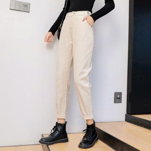 Candy Color Jeans Women Clothes Fashion High Waist Denim Pencil Pants Regular Jean Mom Solid Trousers Female Casual Jeans P9485