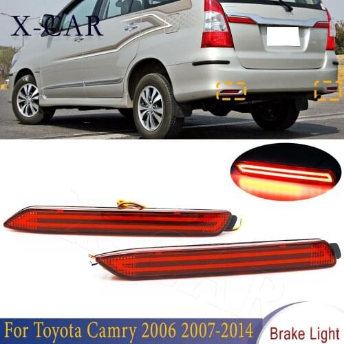 X-CAR 1Pair Car Rear Bumper Reflector Tail Brake Light Driving Lights For Toyota Avalon Sienna Verso Venza Vellfire Innova
