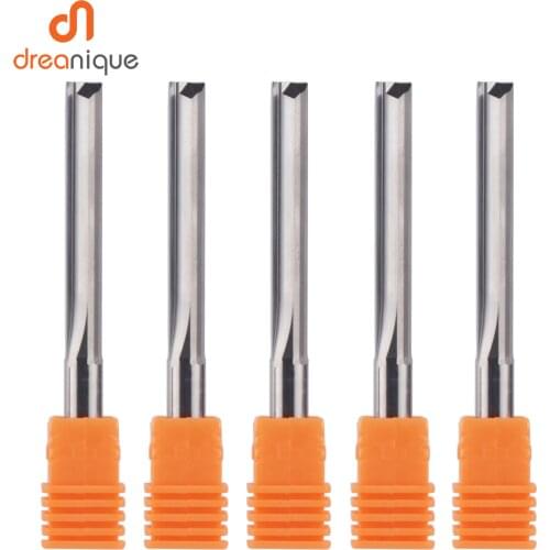 5PCS/Lot 3.175mm 4mm 6mm 8mm Shank 2 Flute Tungsten Carbide End Mill CNC Router Bit Engraving Bit Straight Slot Milling Cutter