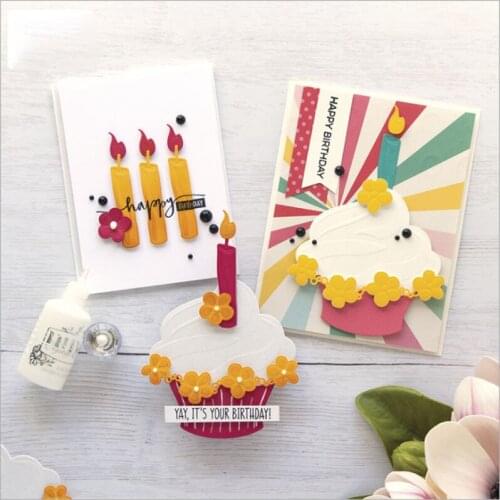 Metal cutting dies cut die mold 3D Ice cream birthday cake decoration Scrapbook paper craft knife mould blade punch stencils