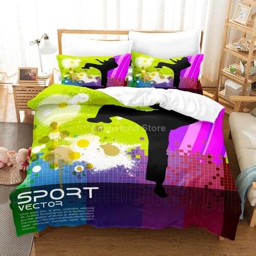 Martial arts Duvet Cover Sets Chinese Kongfu Comforter 3d Print Bedding Set Adult Bed Linen Queen King Single Size Dropshipping