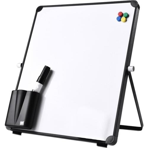 Erasable White Board Kit netic Desktop Whiteboard with Whiteboard Marker netic Particles and Pen Box (30X25cm)