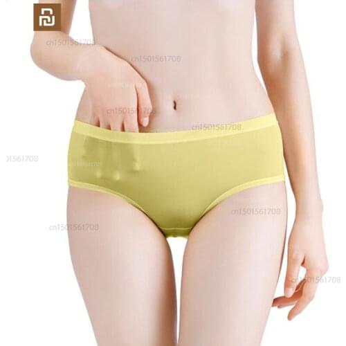 Xiaomi ice silk underwear womens ultra-thin silky nude quick-drying breathable mid-waist antibacterial nylon briefs