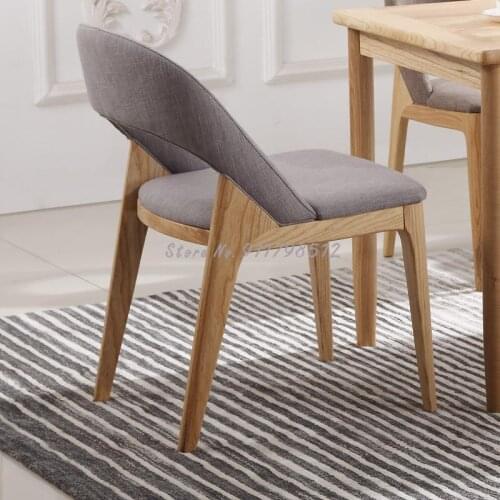 Solid wood dining chair Nordic home modern minimalist light luxury bedroom makeup stool desk with net red ins backrest chair