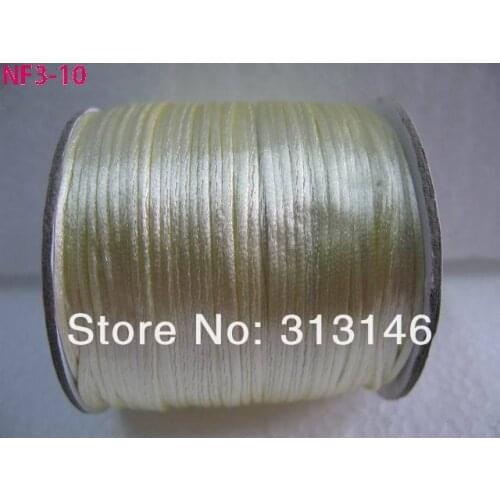 Wholesale 80M/Roll 1.5MM Cream Ivory Braided Macrame Nylon Chinese Knot Cord Beading Satin Handmade Shamballa String Thread Rope