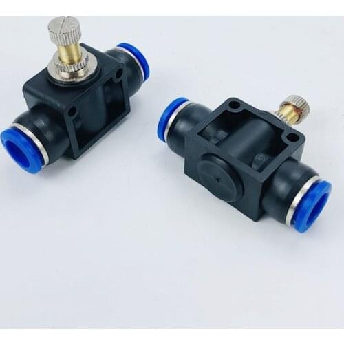 Free Shipping 2 Pcs Inline Airflow Control 12mmx12mm Push In Quick Connecter2-Way Flow Limiting Pneumatic Valve Speed Controller